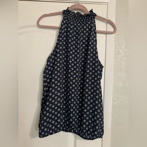 Amara H Navy sleeveless halter top